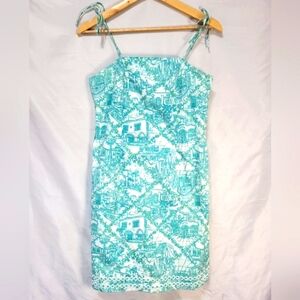 Lily Pulitzer Vintage Worth Avenue Toile Lenore White Label Sleeveless Dress